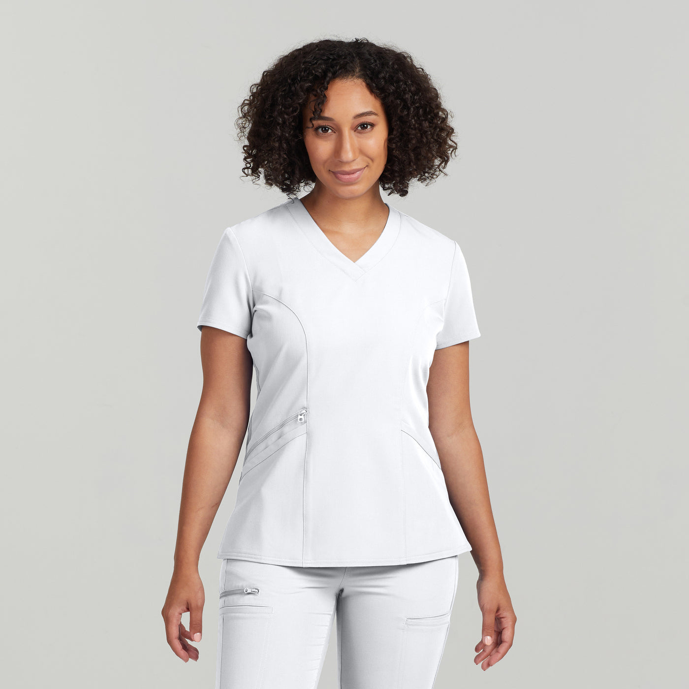 WT134 White Cross V-Tess Women's 3-Pocket V-Neck Scrub Top