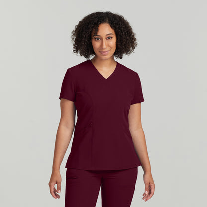 WT134 White Cross V-Tess Women's 3-Pocket V-Neck Scrub Top