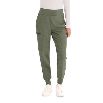 WB410 White Cross V-Tess Women's Jogger Pants with Jersey Knit Contrast 6 Pockets